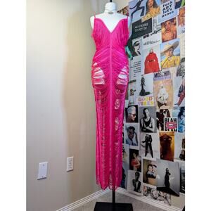 Pink Bodysuit Maxi Dress